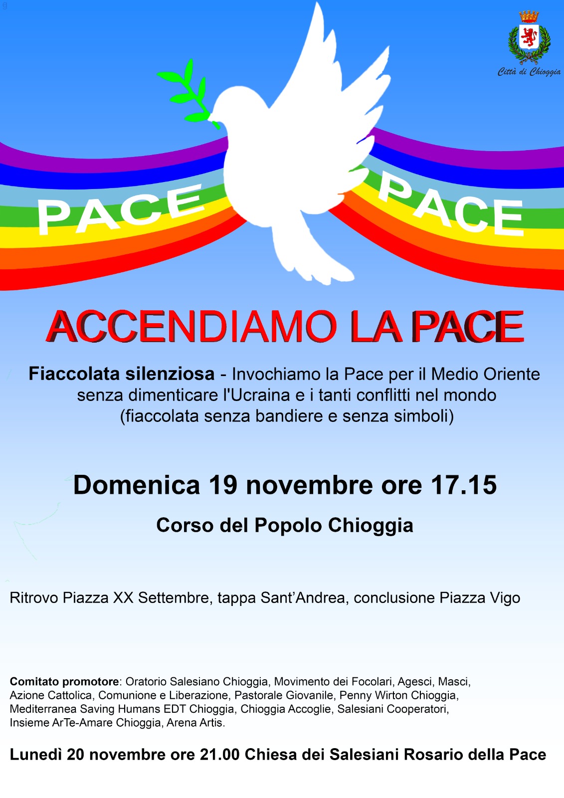 Chioggia fiaccolata ACCENDIAMO LA PACE