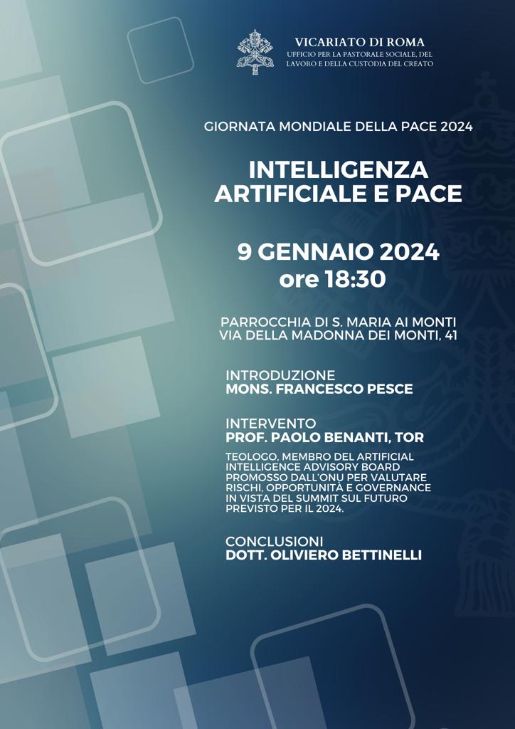 Intelligenza artificiale e pace” con padre Paolo Benanti