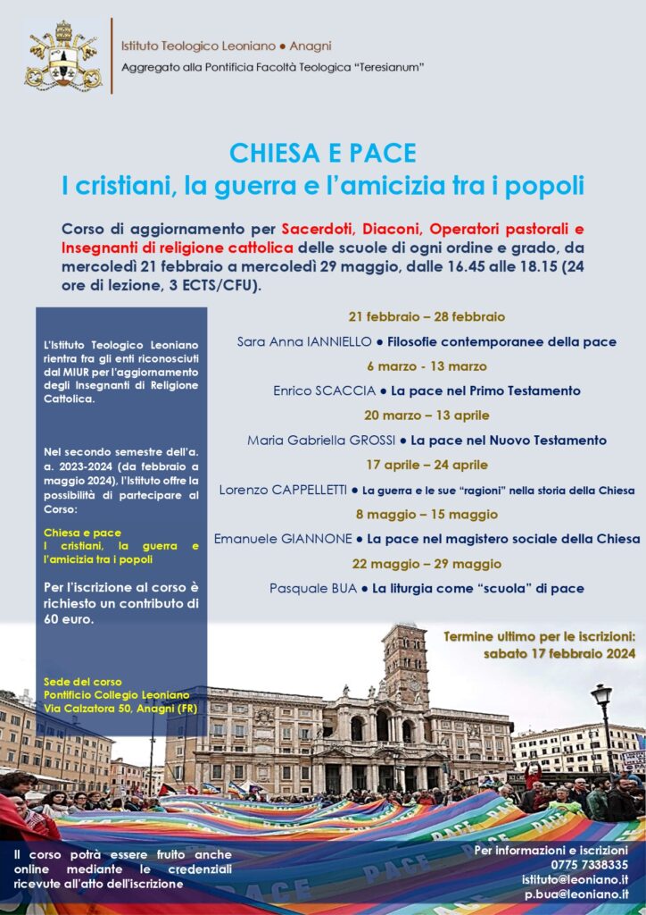 CORSO DI AGGIORNAMENTO: CHIESA E PACE