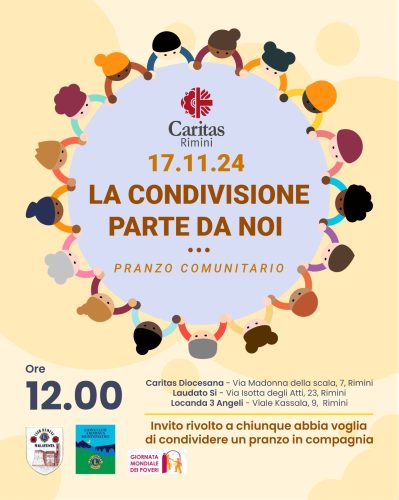 Invito al pranzo per Giornata mondiale dei poveri
